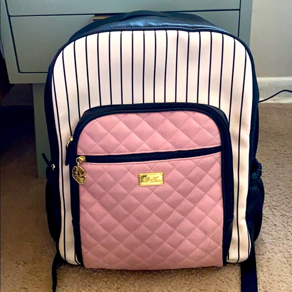 Betsy Johnson Luv Betsy Striped Quilted backpack